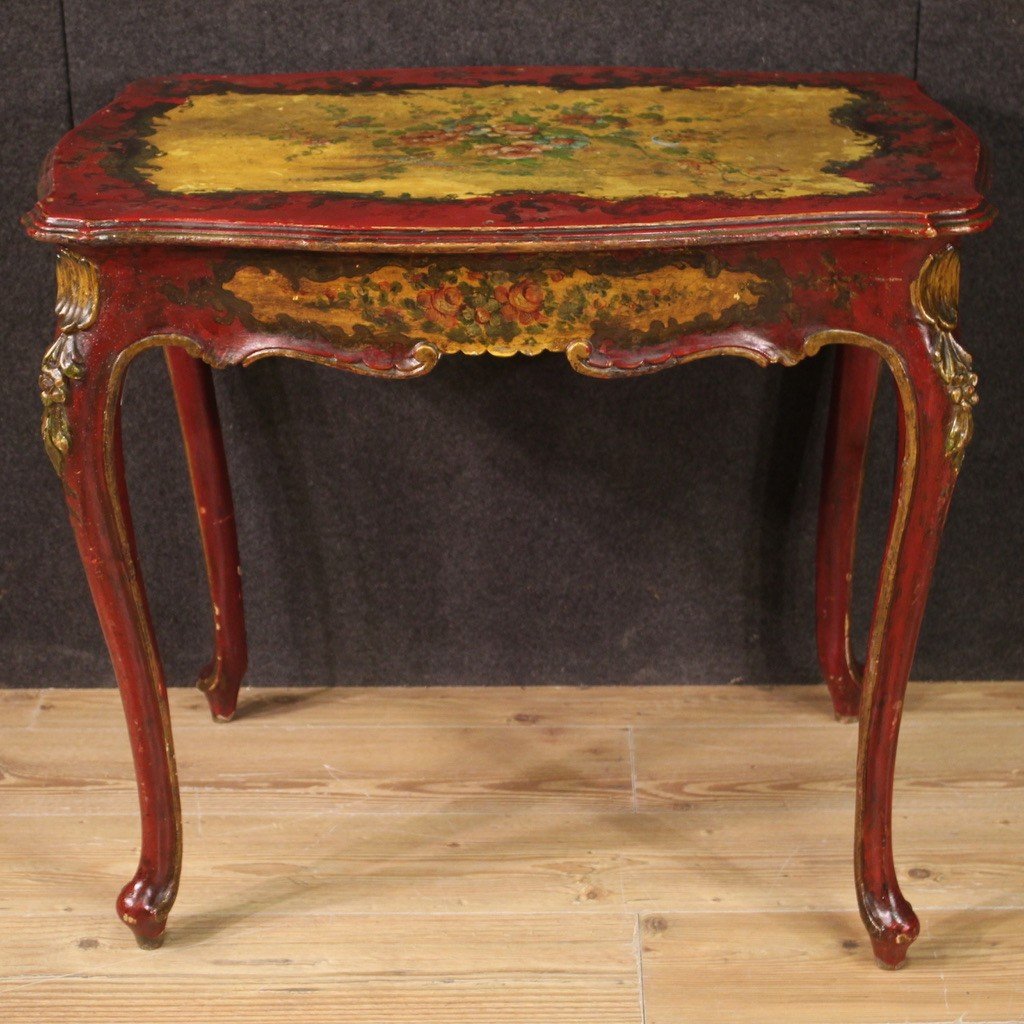 Tavolino veneziano in legno del XX secolo-photo-4