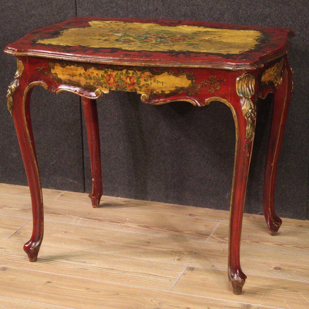 Tavolino veneziano in legno del XX secolo-photo-3