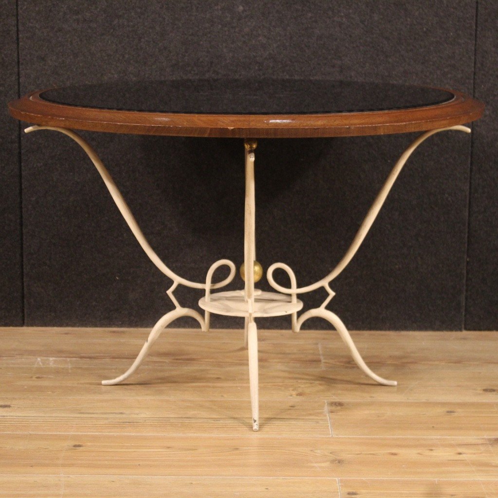Tavolino francese di design in metallo dipinto anni 60-photo-3