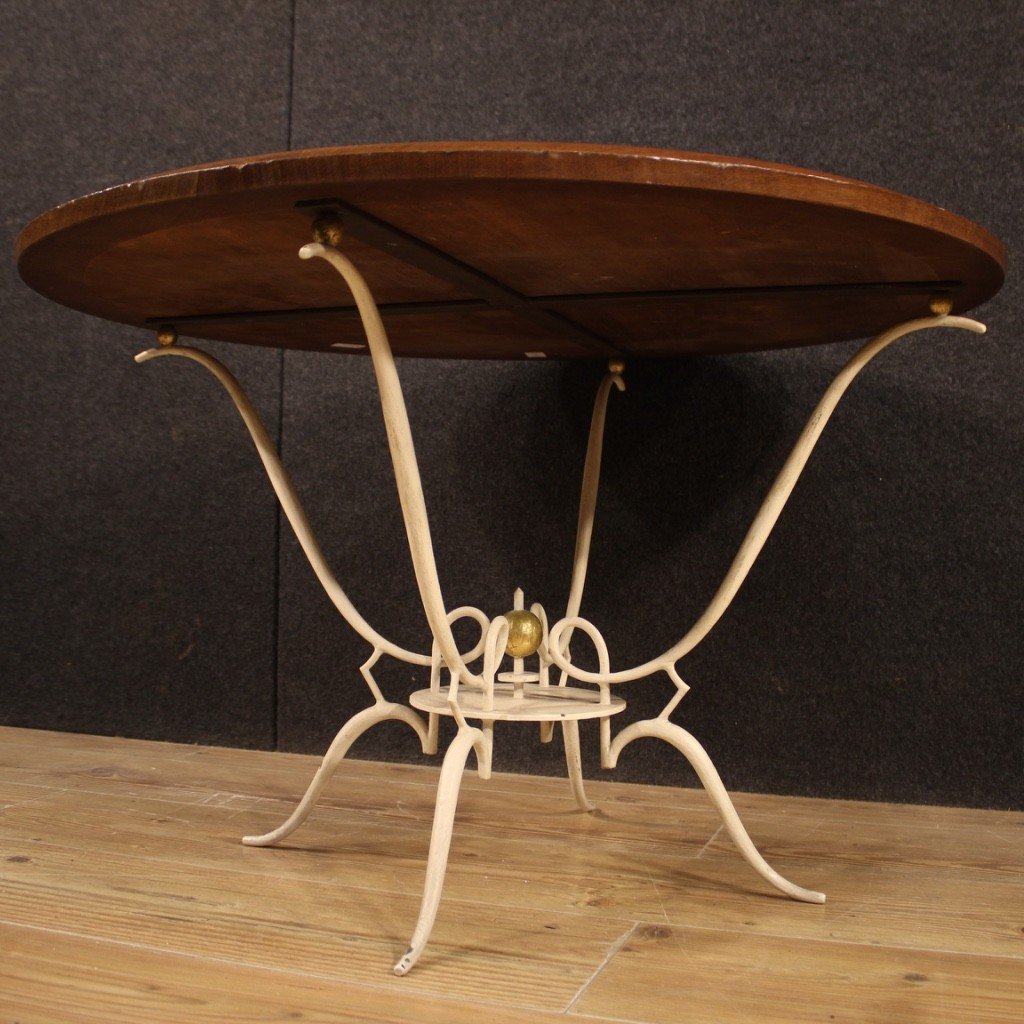 Tavolino francese di design in metallo dipinto anni 60-photo-5
