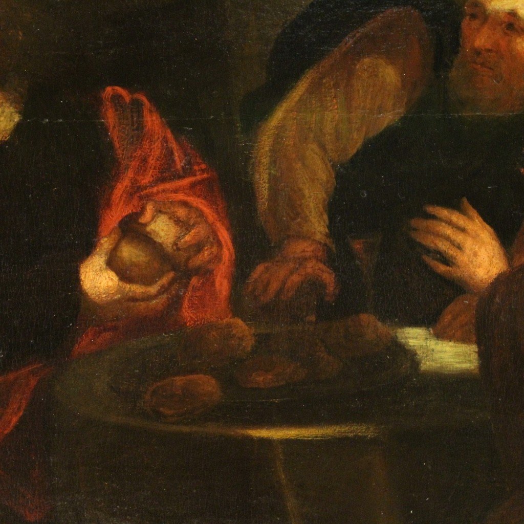 Dipinto fiammingo Cena in Emmaus del XVIII secolo-photo-7