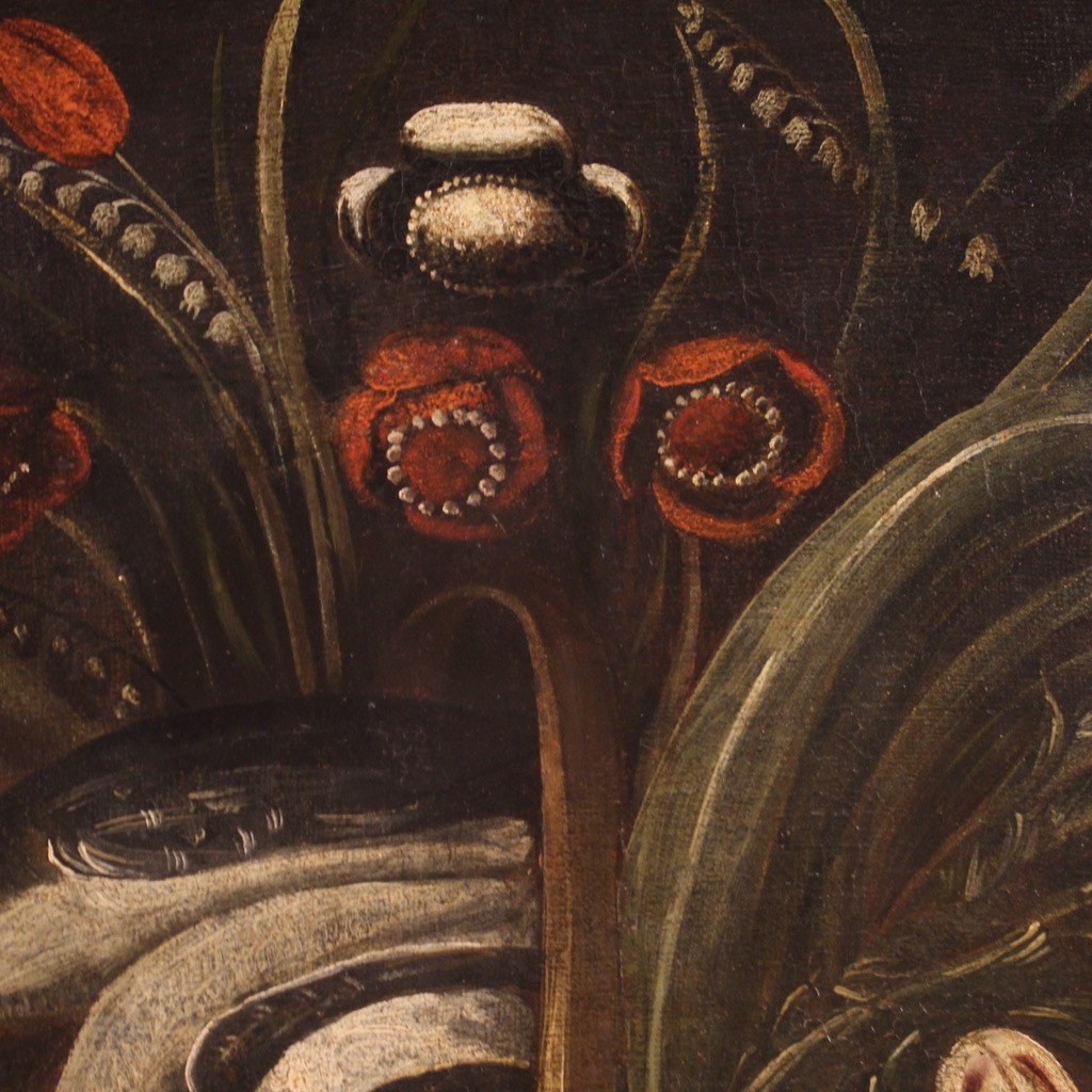 Dipinto olio su tela natura morta del XVIII secolo-photo-6