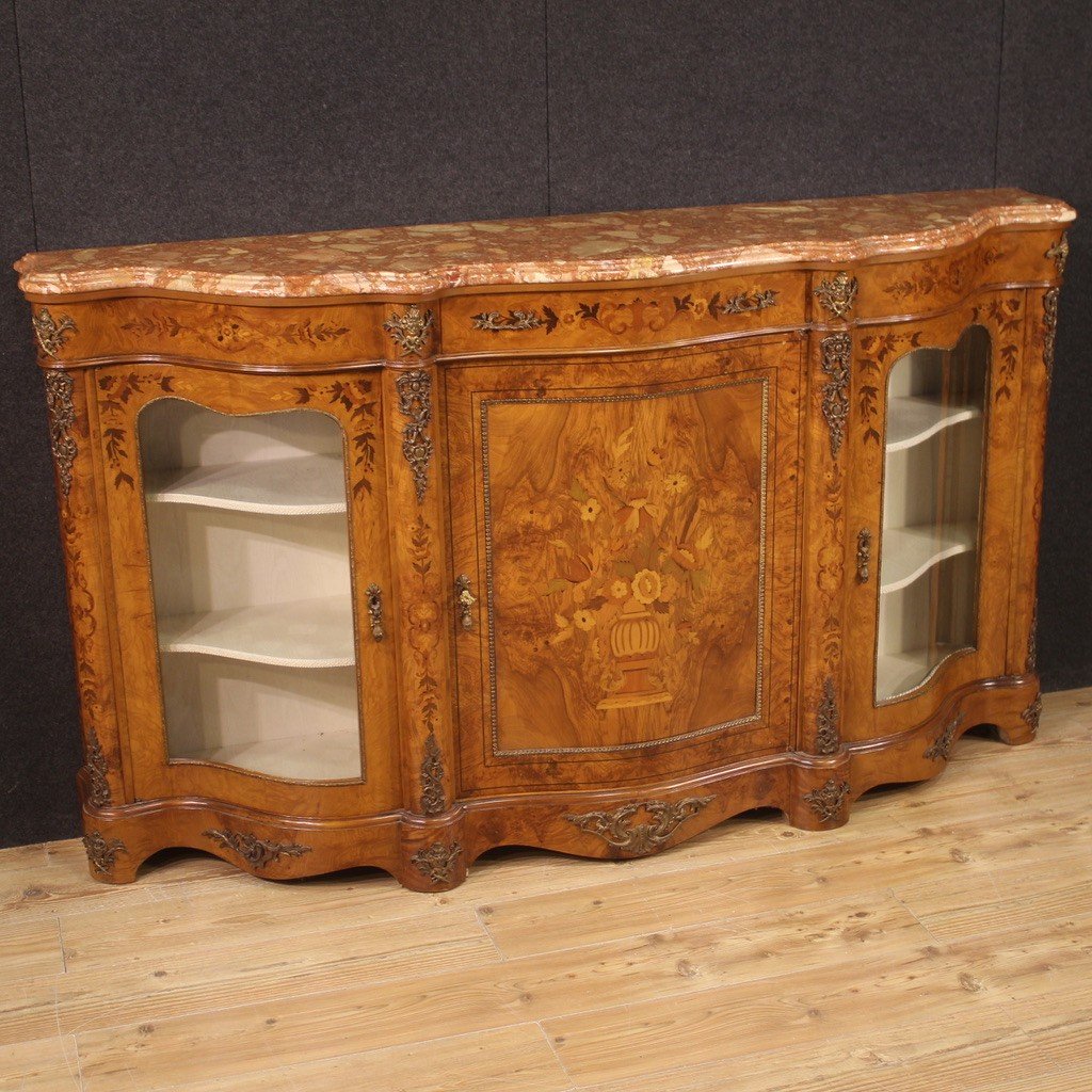 Grande credenza intarsiata in stile Napoleone III-photo-2