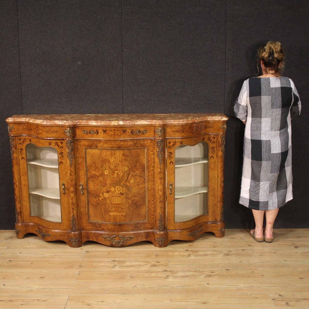 Grande credenza intarsiata in stile Napoleone III-photo-7