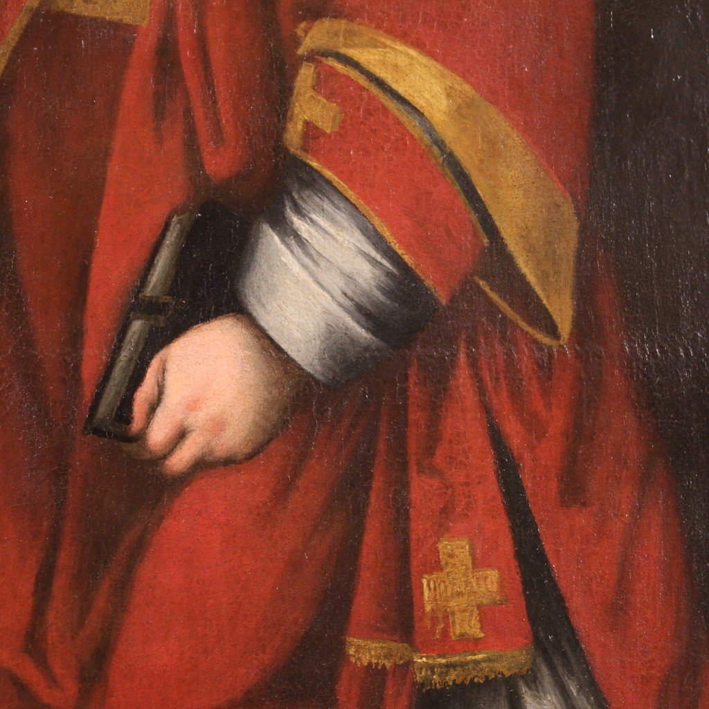 Quadro italiano religioso del XVII secolo, San Lorenzo martire-photo-6
