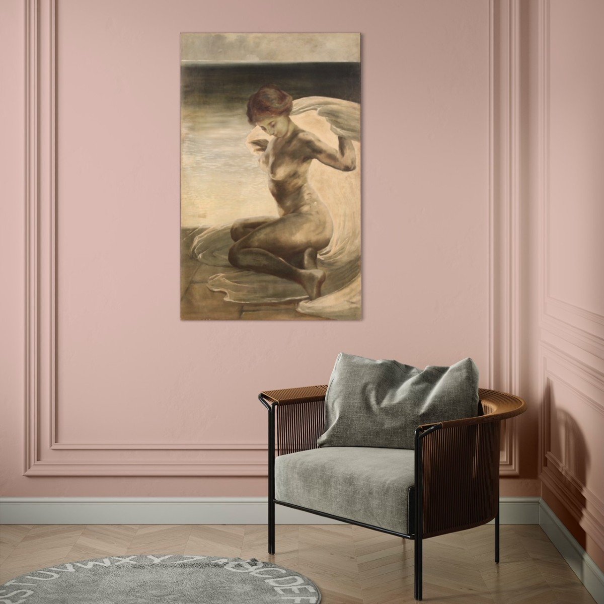 Dipinto italiano nudo di giovane donna del XX secolo-photo-6