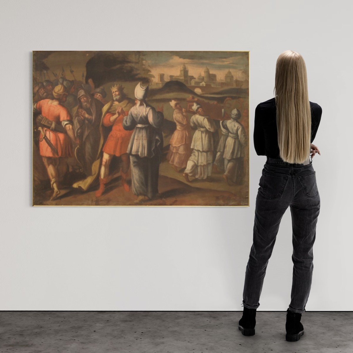 Grande dipinto italiano del XVIII secolo-photo-3