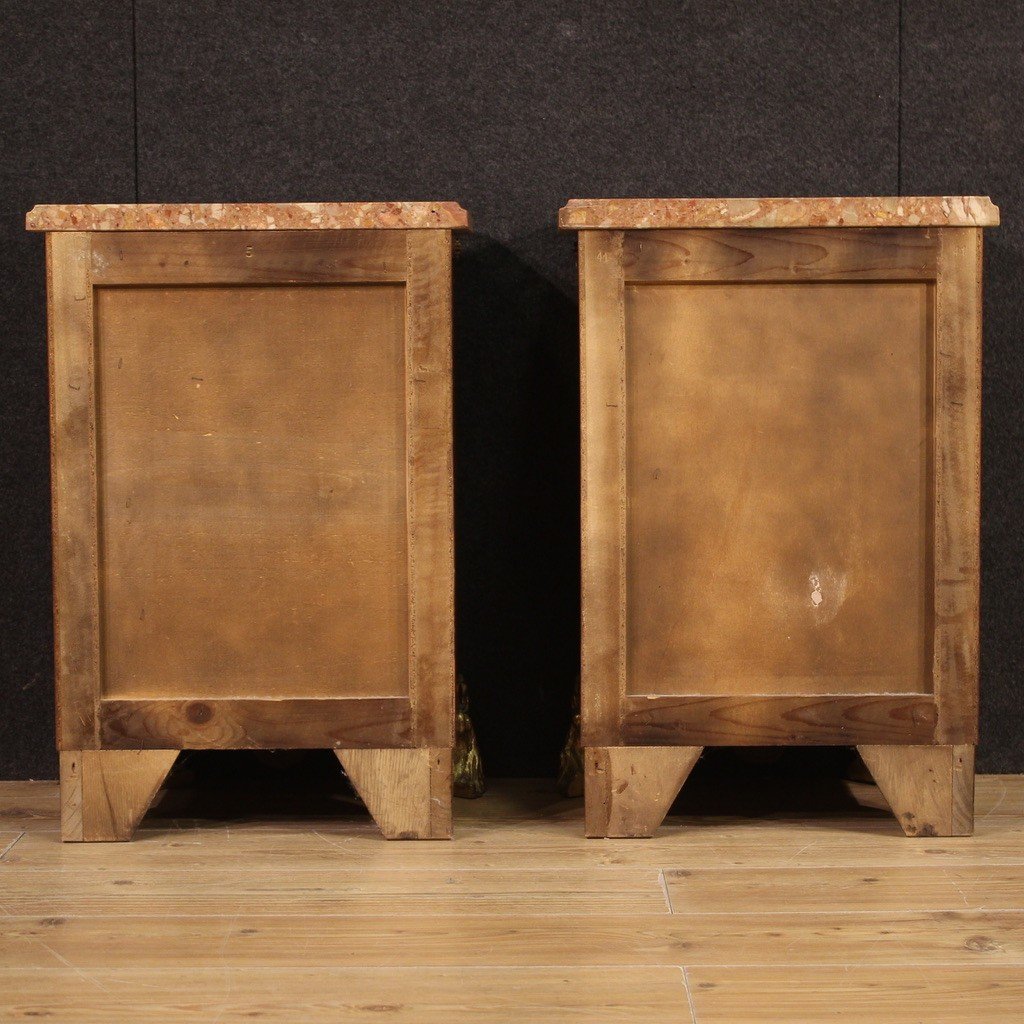 Raffinata coppia di comodini in stile Boulle-photo-3