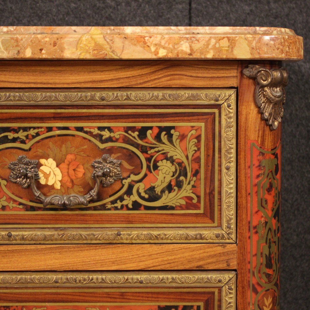 Raffinata coppia di comodini in stile Boulle-photo-7