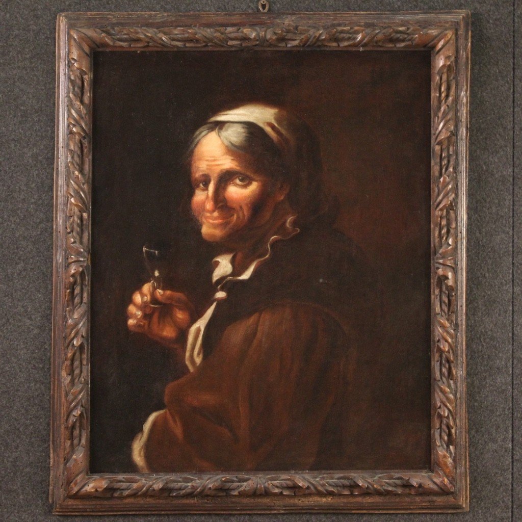 Antico dipinto ritratto lombardo del XVII secolo