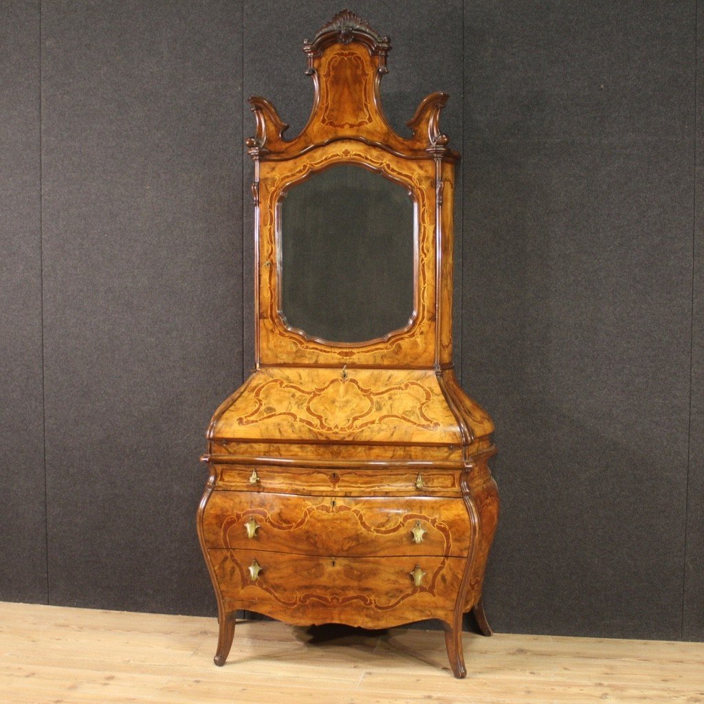 Trumeau in stile Rococò in legno intarsiato del XX secolo