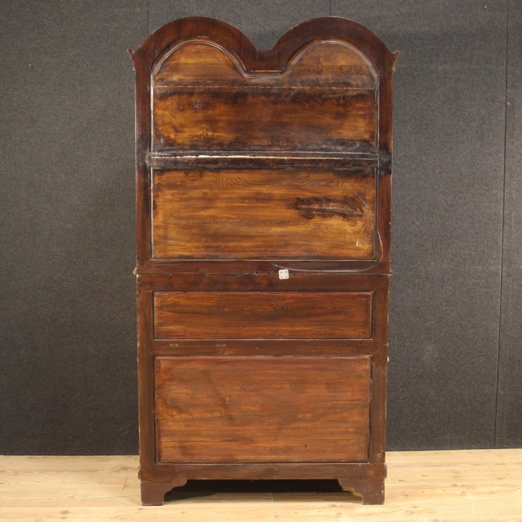 Trumeau olandese intarsiato con tre cassetti del XX secolo-photo-1