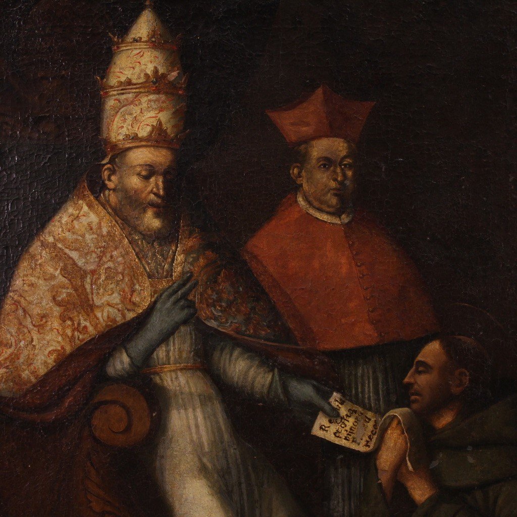 Grande dipinto del XVII secolo, Innocenzo III conferma la Regola francescana-photo-4