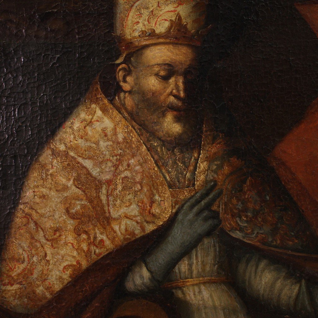 Grande dipinto del XVII secolo, Innocenzo III conferma la Regola francescana-photo-6
