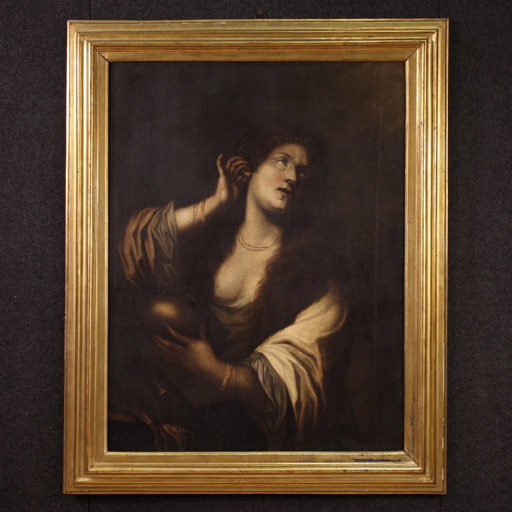 Quadro italiano del XVII secolo, Maddalena che si spoglia delle vanità-photo-2