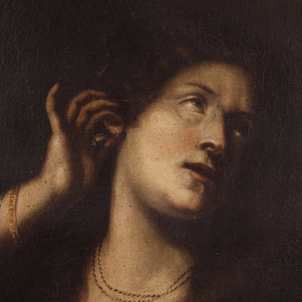 Quadro italiano del XVII secolo, Maddalena che si spoglia delle vanità-photo-1