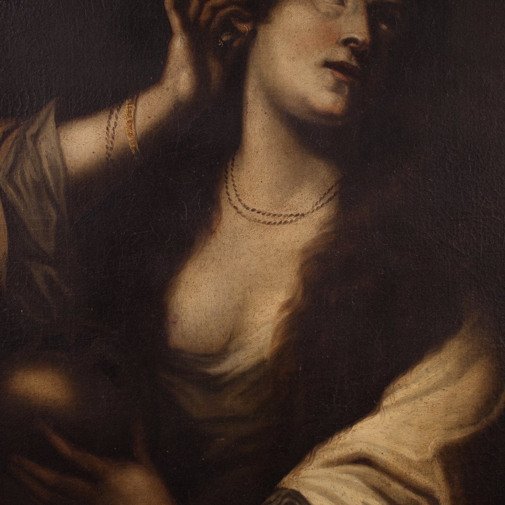 Quadro italiano del XVII secolo, Maddalena che si spoglia delle vanità-photo-2