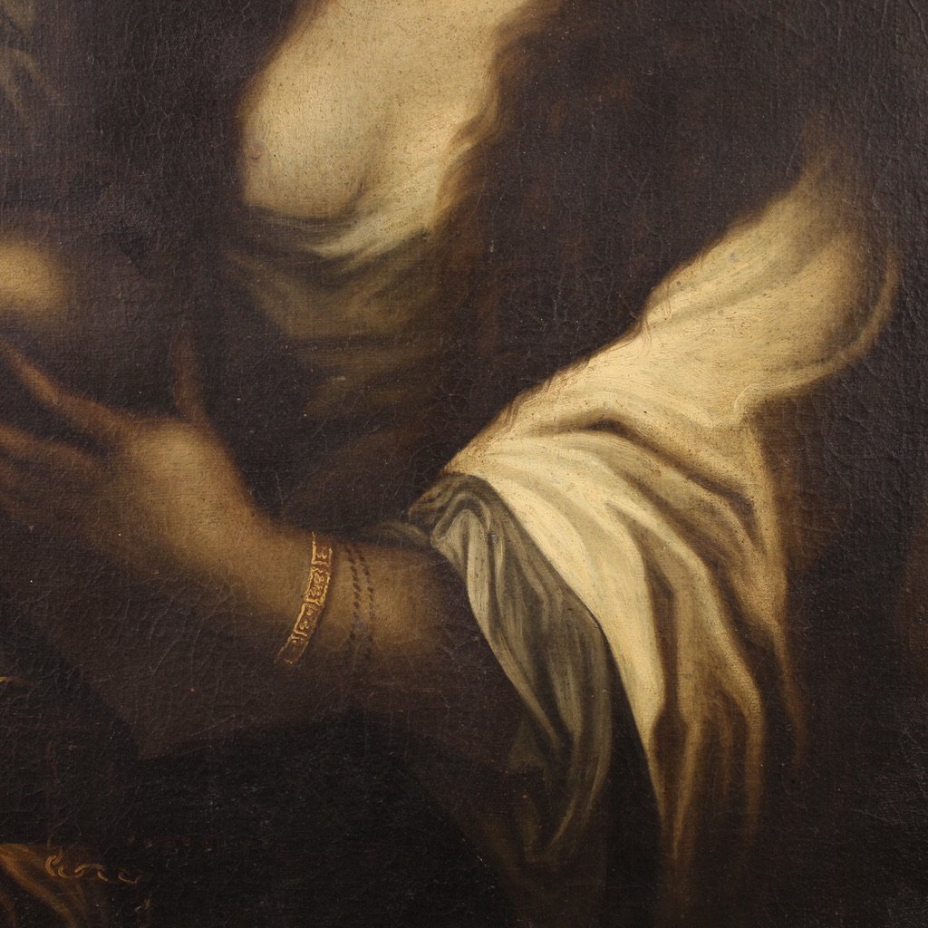 Quadro italiano del XVII secolo, Maddalena che si spoglia delle vanità-photo-6