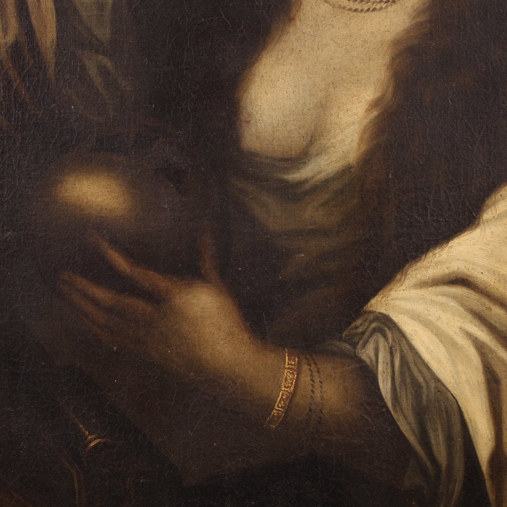 Quadro italiano del XVII secolo, Maddalena che si spoglia delle vanità-photo-8