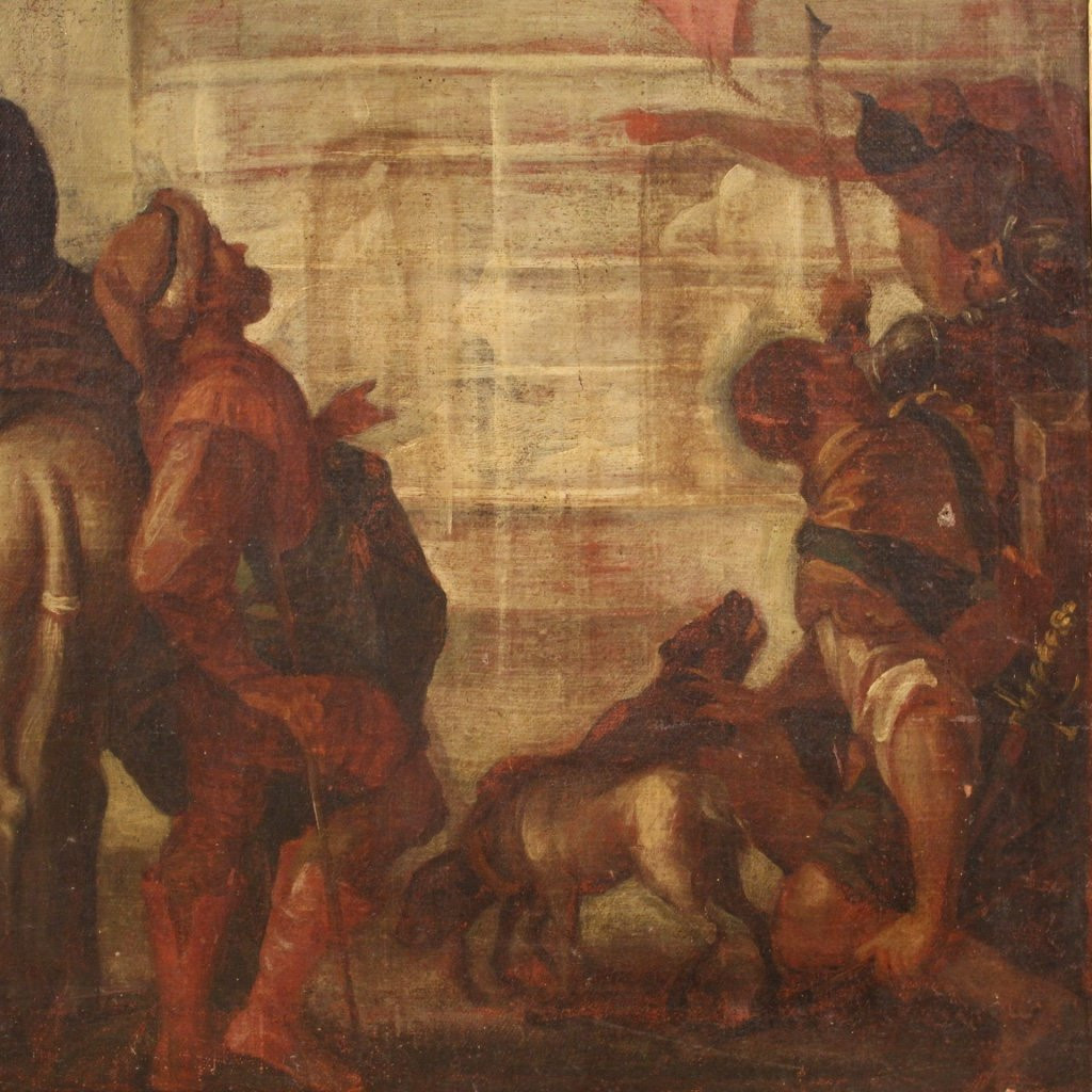 Antico dipinto religioso Gesù e Erode del XVII secolo-photo-5
