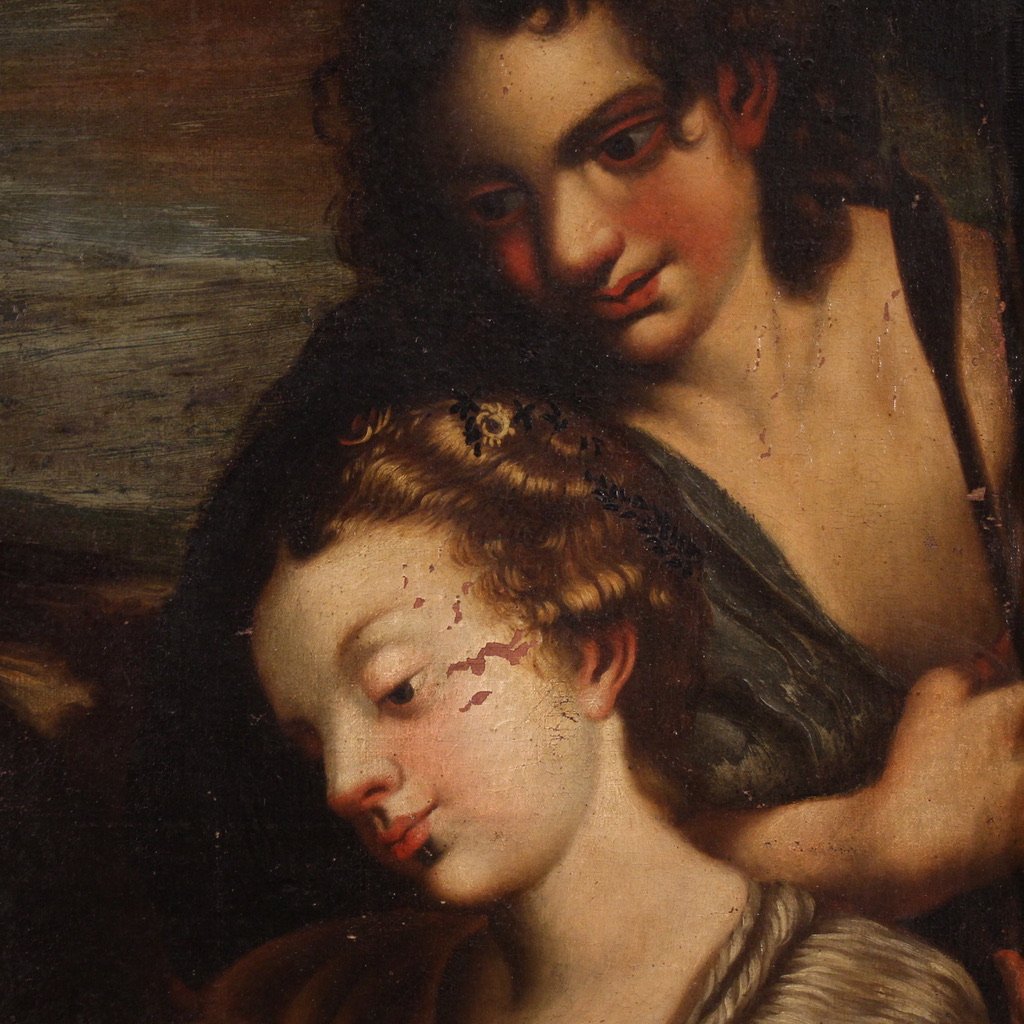 Grande dipinto italiano del XVIII secolo, Matrimonio Mistico di Santa Caterina-photo-4