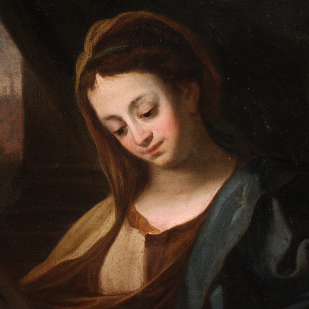 Grande quadro italiano del XVII secolo, Sacra Famiglia-photo-4