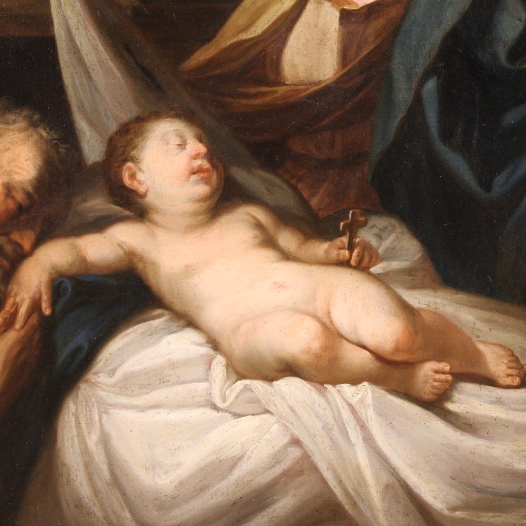 Grande quadro italiano del XVII secolo, Sacra Famiglia-photo-2