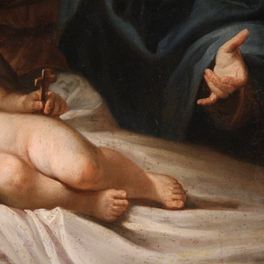 Grande quadro italiano del XVII secolo, Sacra Famiglia-photo-5