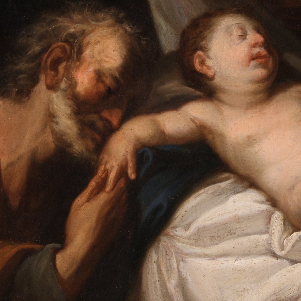 Grande quadro italiano del XVII secolo, Sacra Famiglia-photo-6