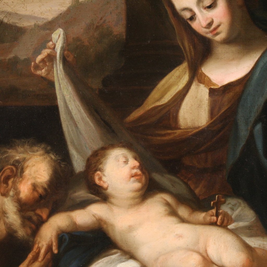 Grande quadro italiano del XVII secolo, Sacra Famiglia-photo-7