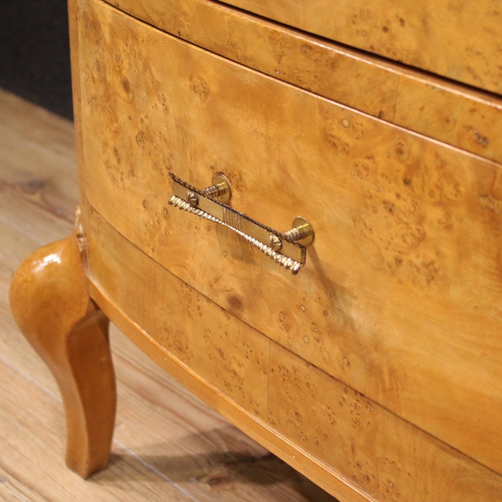 Comò in legno di betulla con piano in marmo del XX secolo-photo-4