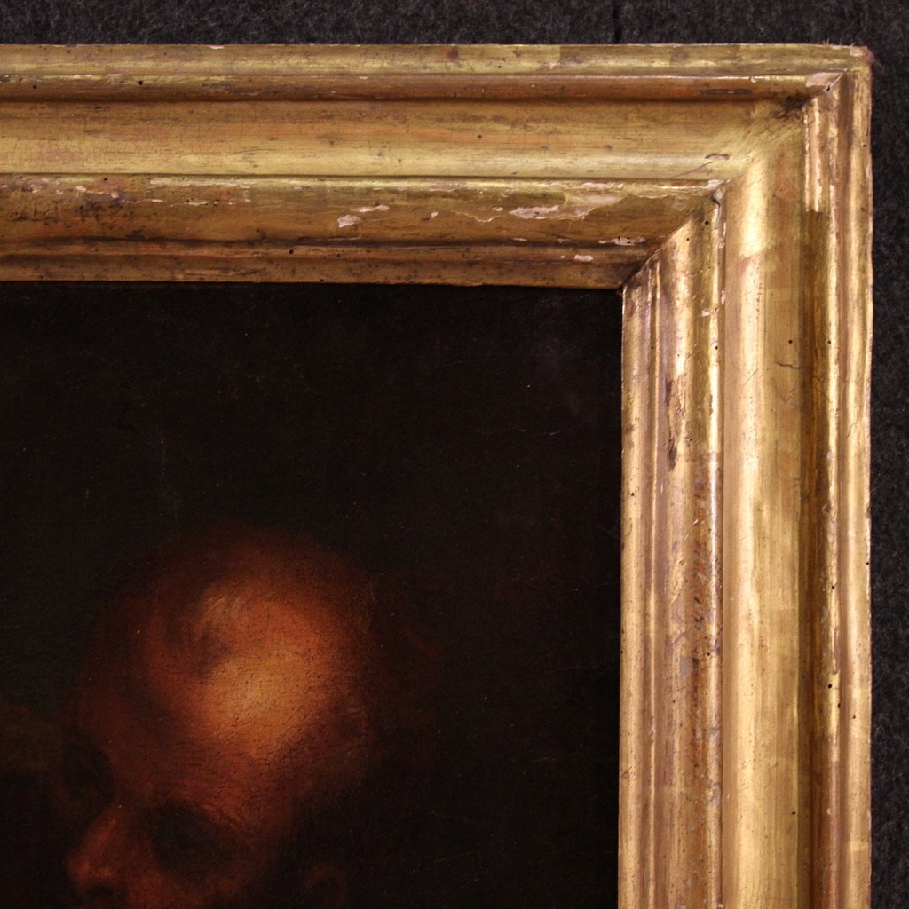 Grande quadro italiano del XVII secolo, Sacra Famiglia con San Giovannino-photo-8