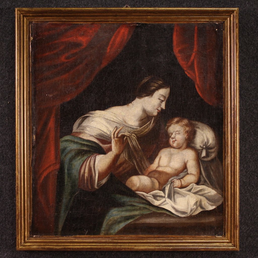 Piccolo quadro religioso del XVIII secolo, Madonna col bambino-photo-2
