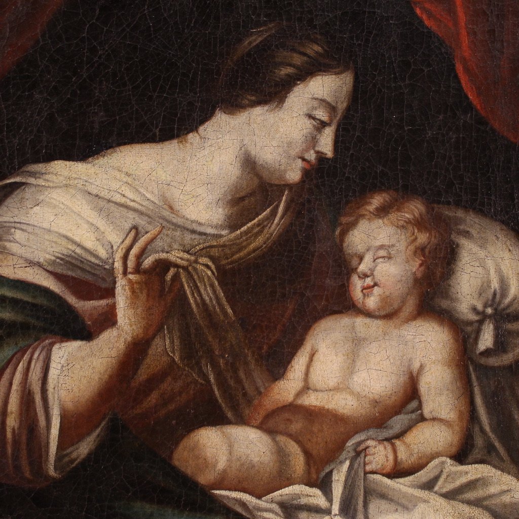 Piccolo quadro religioso del XVIII secolo, Madonna col bambino-photo-4