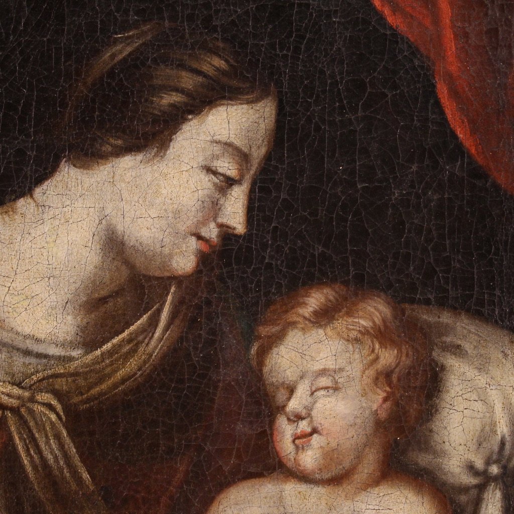 Piccolo quadro religioso del XVIII secolo, Madonna col bambino-photo-8
