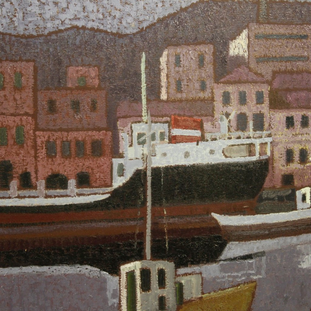 Quadro italiano marina firmata del XX secolo-photo-3