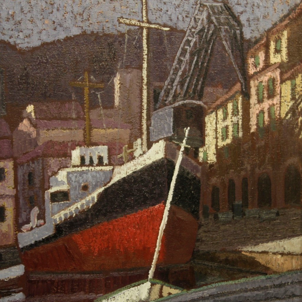 Quadro italiano marina firmata del XX secolo-photo-6