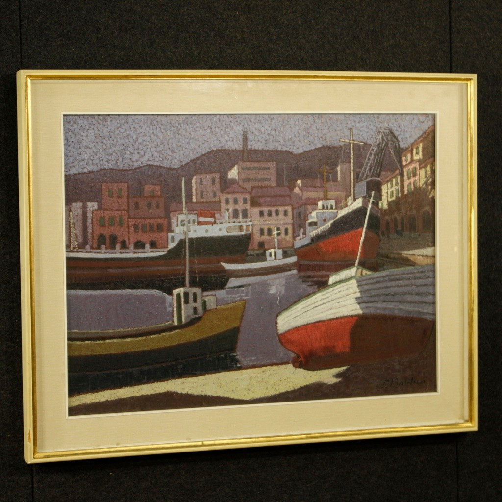 Quadro italiano marina firmata del XX secolo