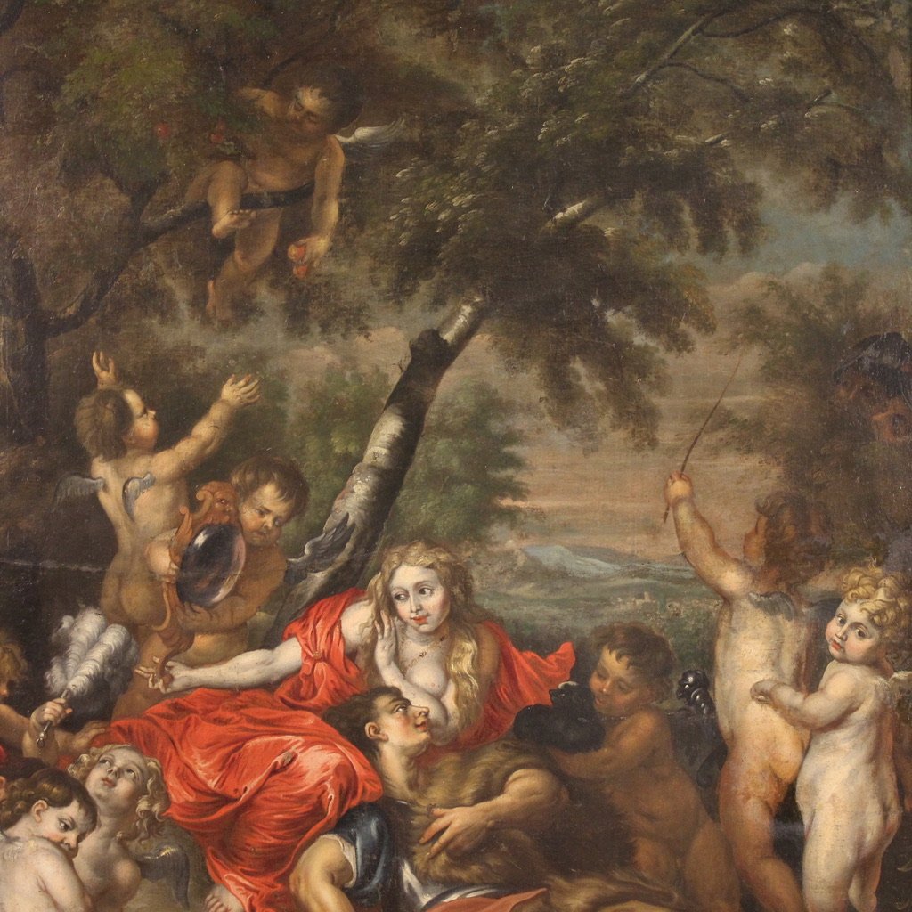 Grande dipinto mitologico del XVII secolo, Allegoria di Venere e Marte-photo-4