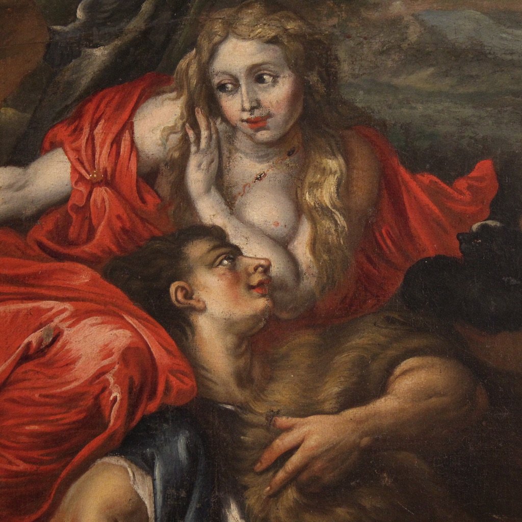 Grande dipinto mitologico del XVII secolo, Allegoria di Venere e Marte-photo-2