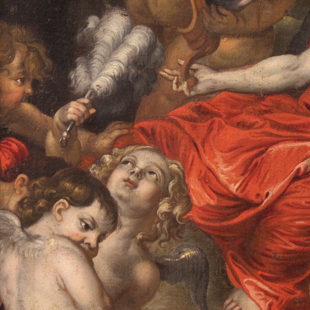 Grande dipinto mitologico del XVII secolo, Allegoria di Venere e Marte-photo-6