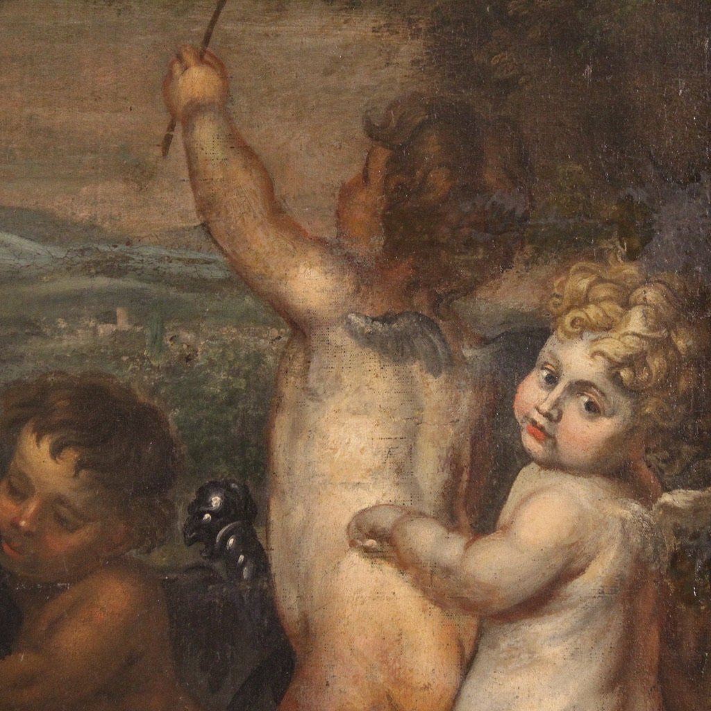 Grande dipinto mitologico del XVII secolo, Allegoria di Venere e Marte-photo-7