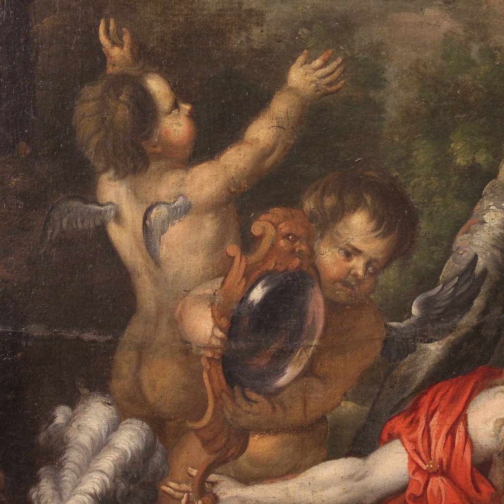 Grande dipinto mitologico del XVII secolo, Allegoria di Venere e Marte-photo-8