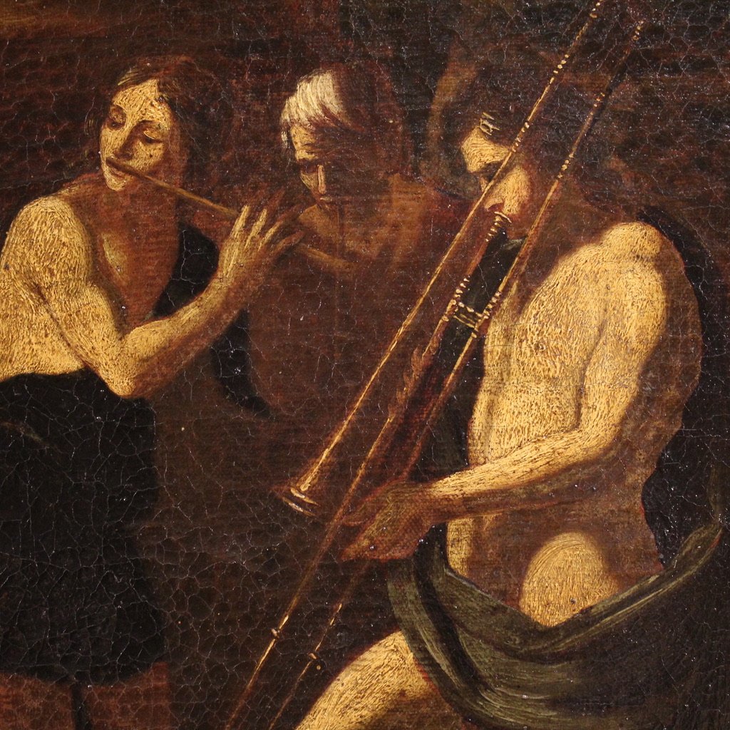 Grande dipinto italiano del XVII secolo, il banchetto di Erode-photo-8