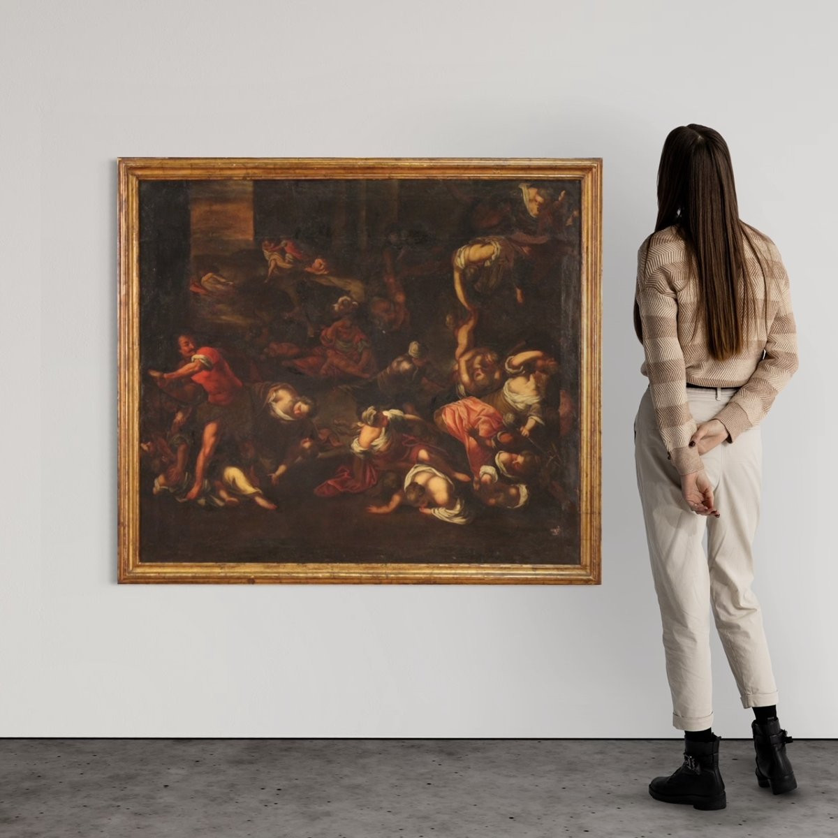 Antico dipinto religioso del XVII secolo, la strage degli innocenti-photo-2