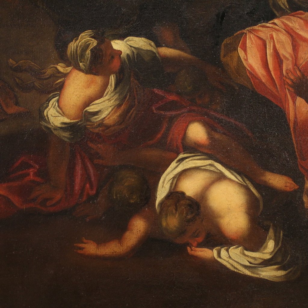 Antico dipinto religioso del XVII secolo, la strage degli innocenti-photo-2