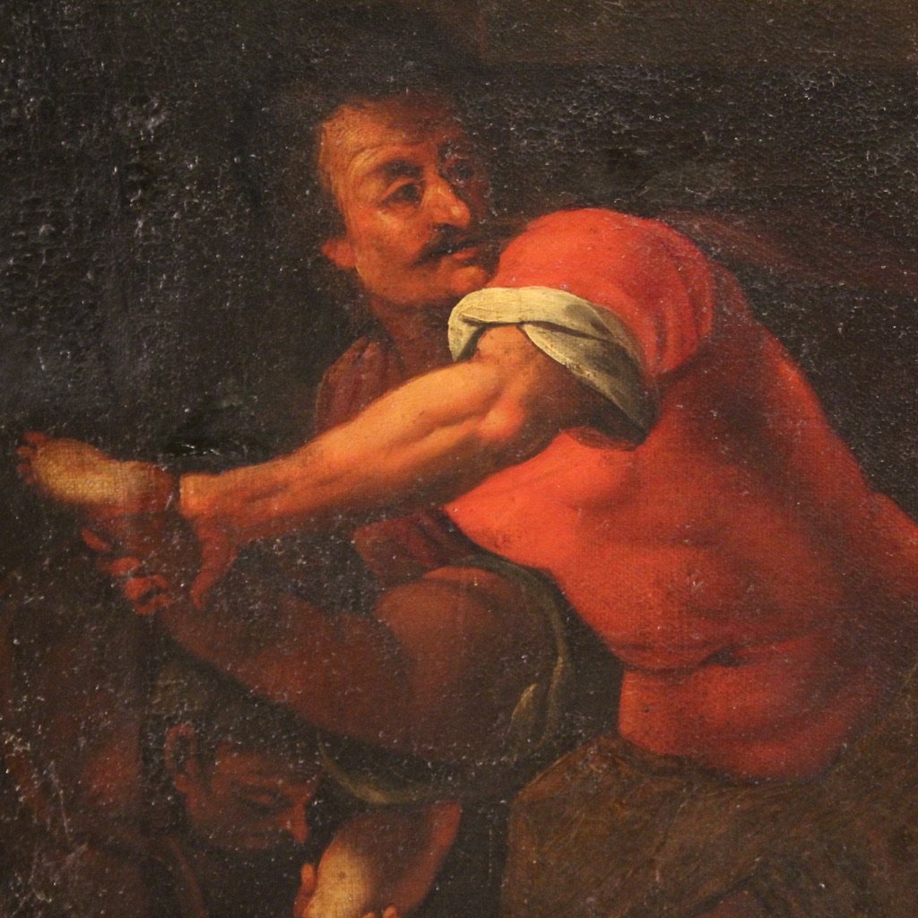Antico dipinto religioso del XVII secolo, la strage degli innocenti-photo-6