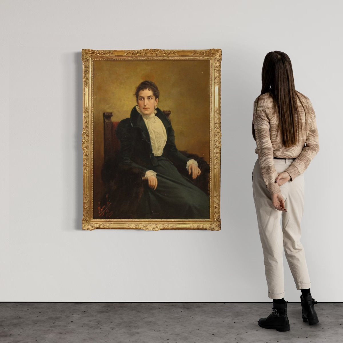 Grande ritratto firmato Luigi Sorio e datato 1898-photo-3