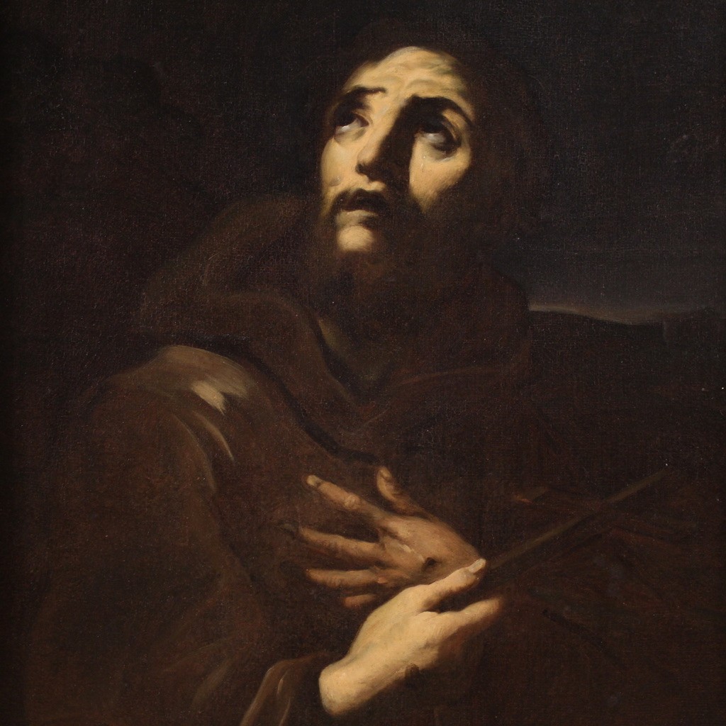 Antico quadro italiano del XVII secolo, San Francesco d'Assisi