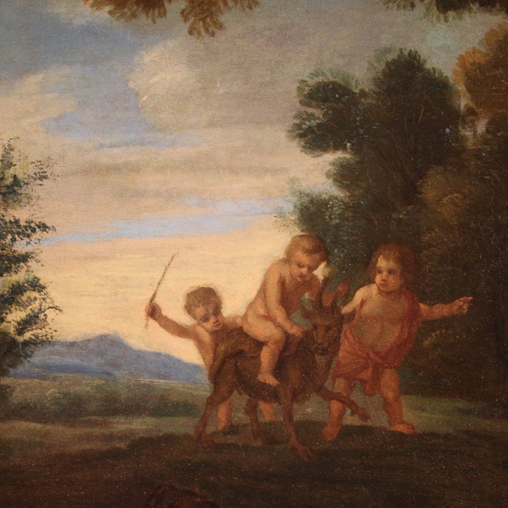 Antico dipinto fiammingo del XVIII secolo, Baccanale-photo-7